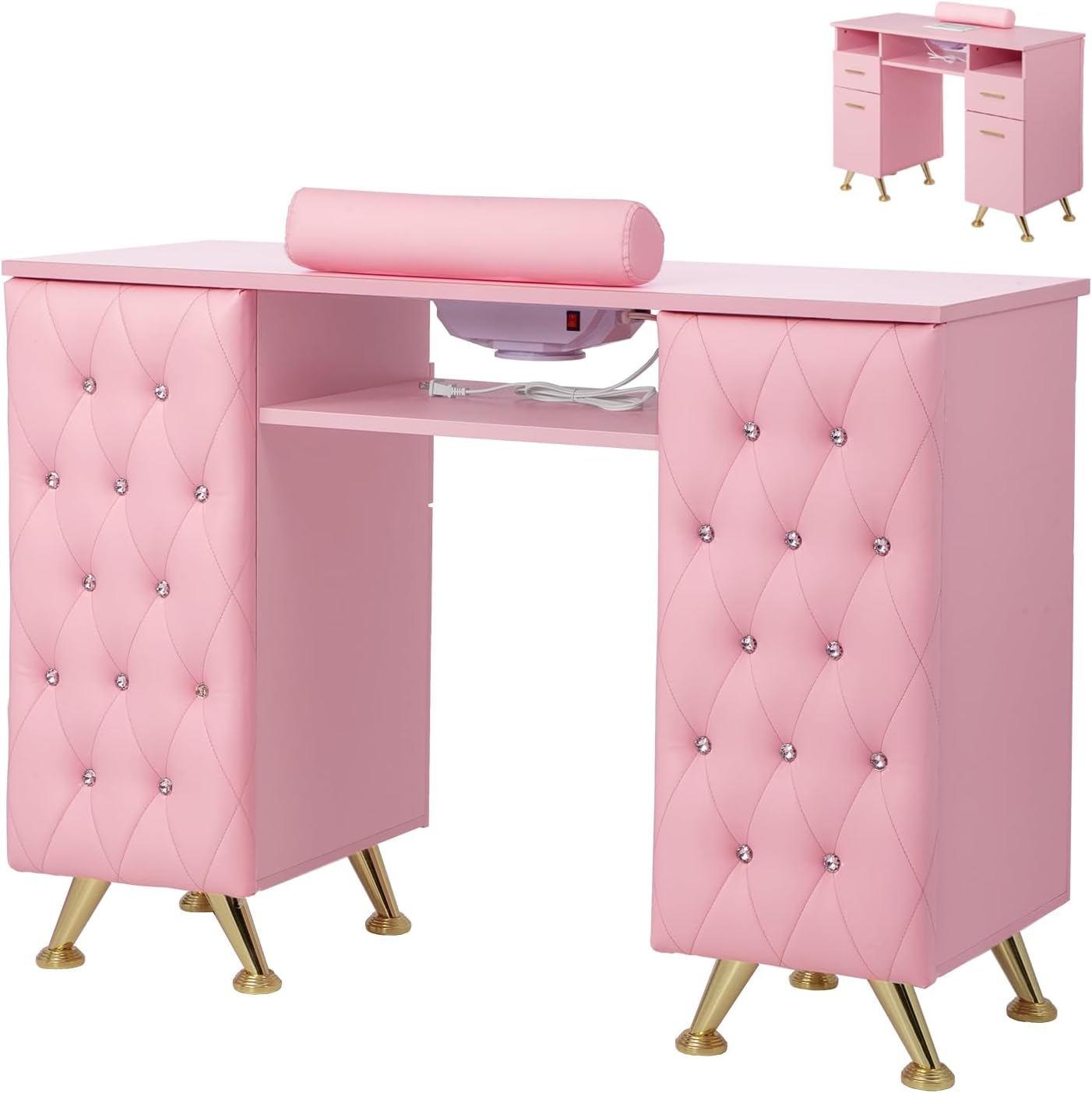 Manicure Table with Dust Collector, Nail Desk for Nail Tech, Nail Station New