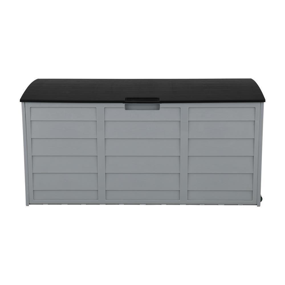 75Gallon Resin Deck Box Storage Patio Garden Yard Waterproof with Wheels Outdoor