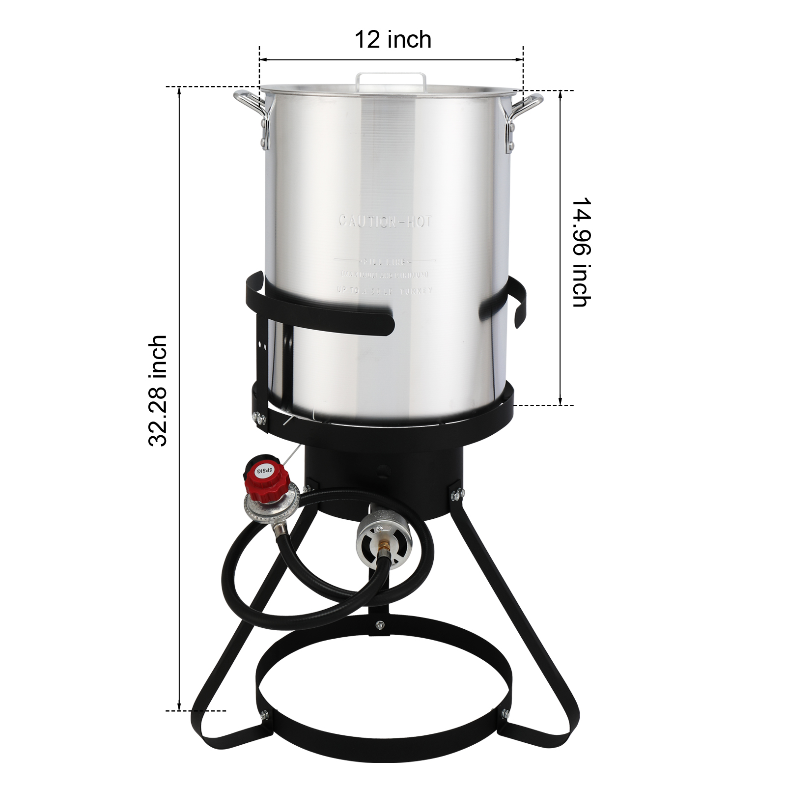30QT Deep Turkey Pot 10QT Fish Pot for Outdoor Camping Gas Propane Burner Cooker