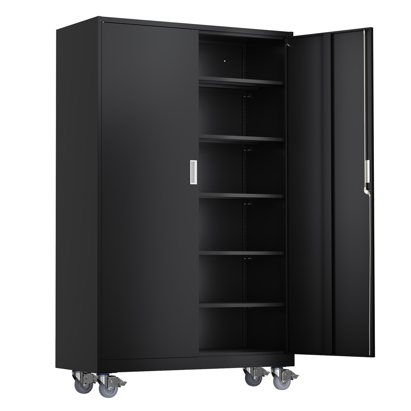 Large Metal Storage Cabinet with 2 Doors and 5 Adjustable Sh