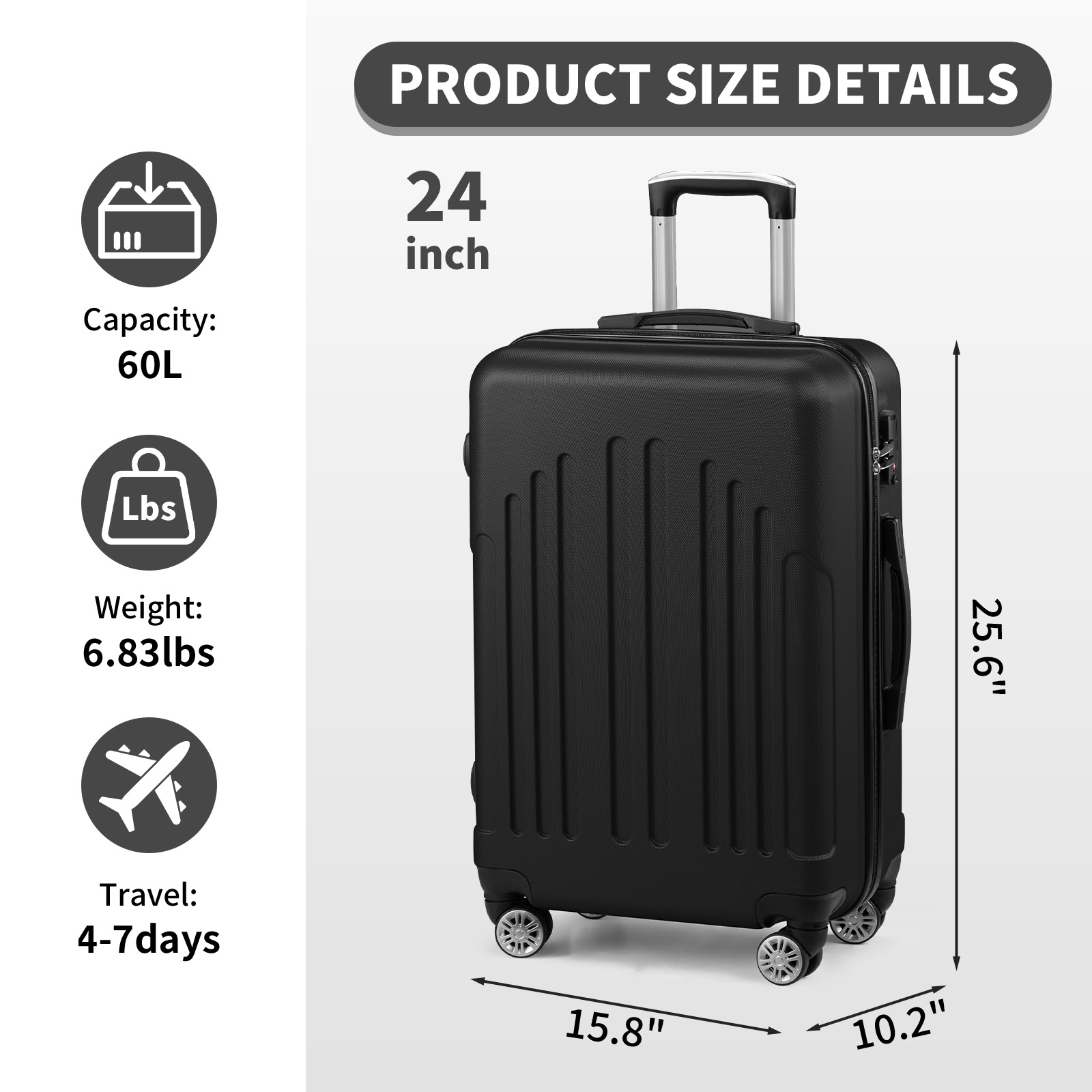 With Spinner Wheels Lightweight Suitcase