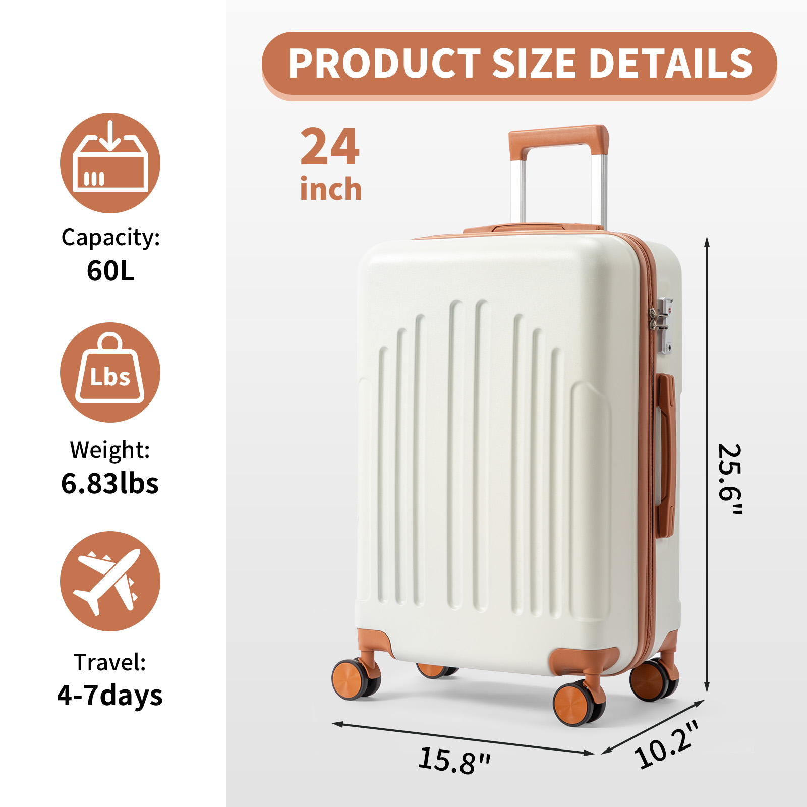 With Spinner Wheels Lightweight Suitcase