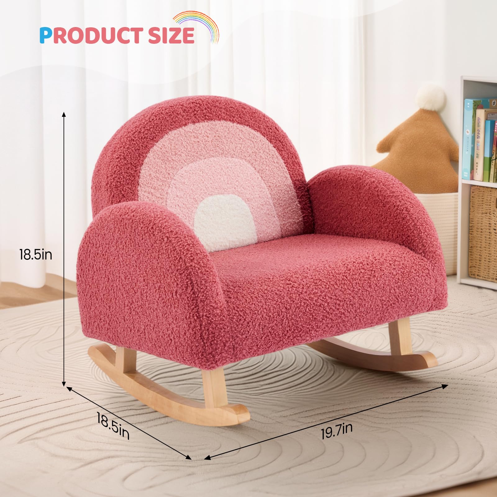 Toddler Couch Solid Wooden Anti-Tip Design for Nursery & Playroom Birthday Gift