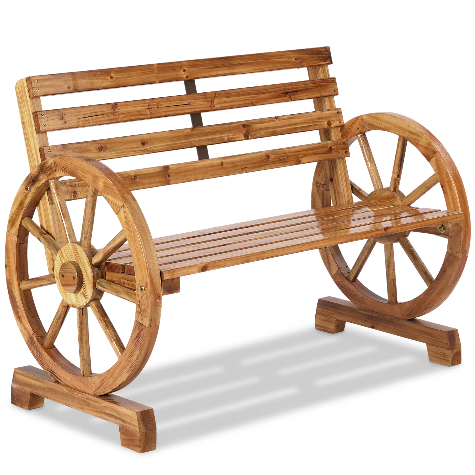 Patio Wooden Bench 41/55in Garden Chair Furniture for Backyard Porch Outdoor