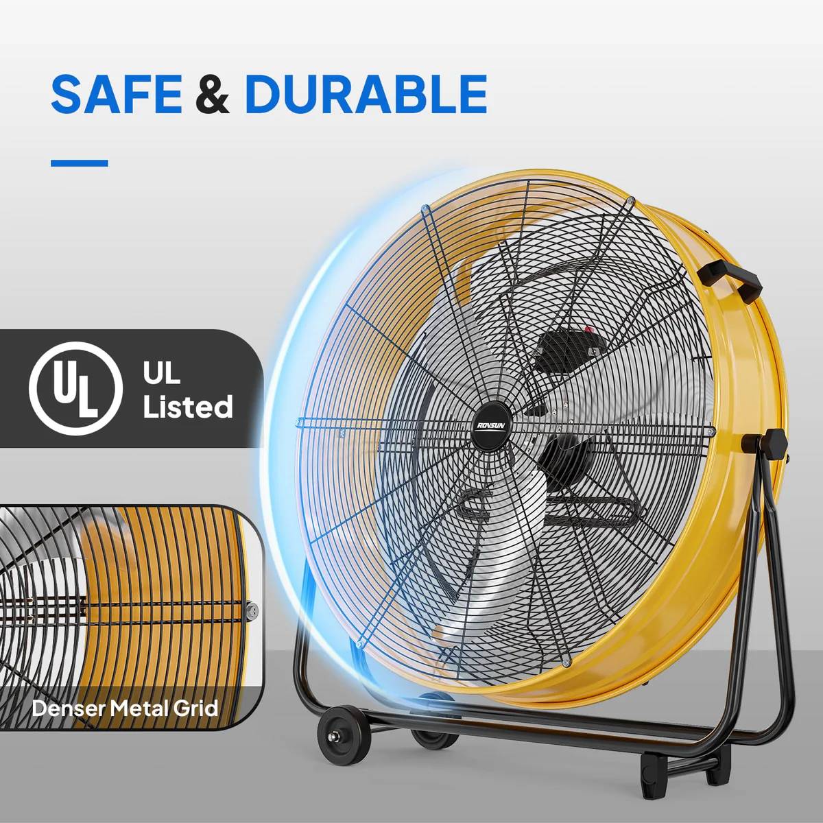 Heavy 30'' Industrial High Velocity Metal Drum Fan 13,000 CFM Powerful 3 Speeds