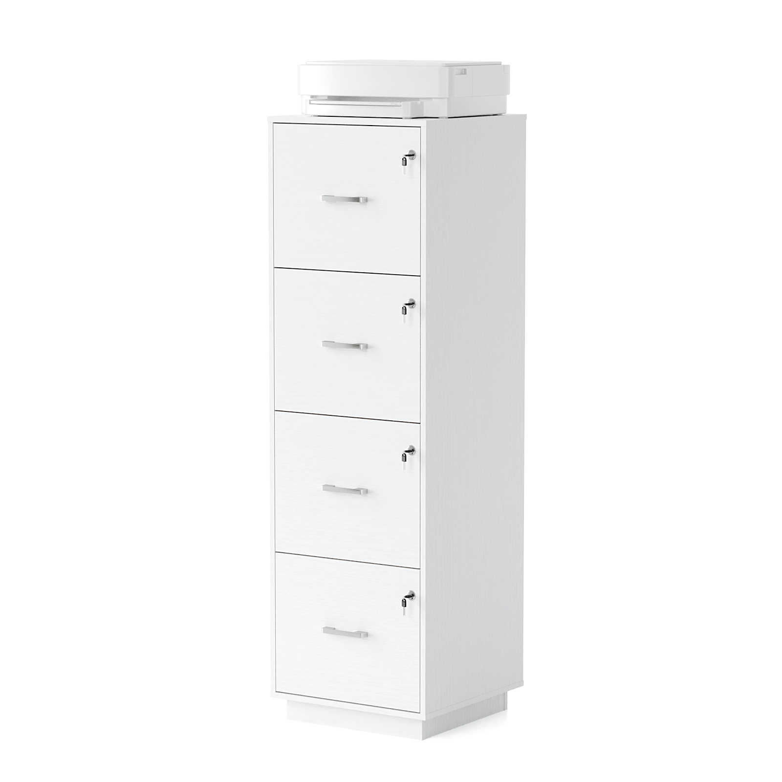 4-Drawer Tall File Cabinet with Independent Locks, Letter-Size Hanging Anti-Tip