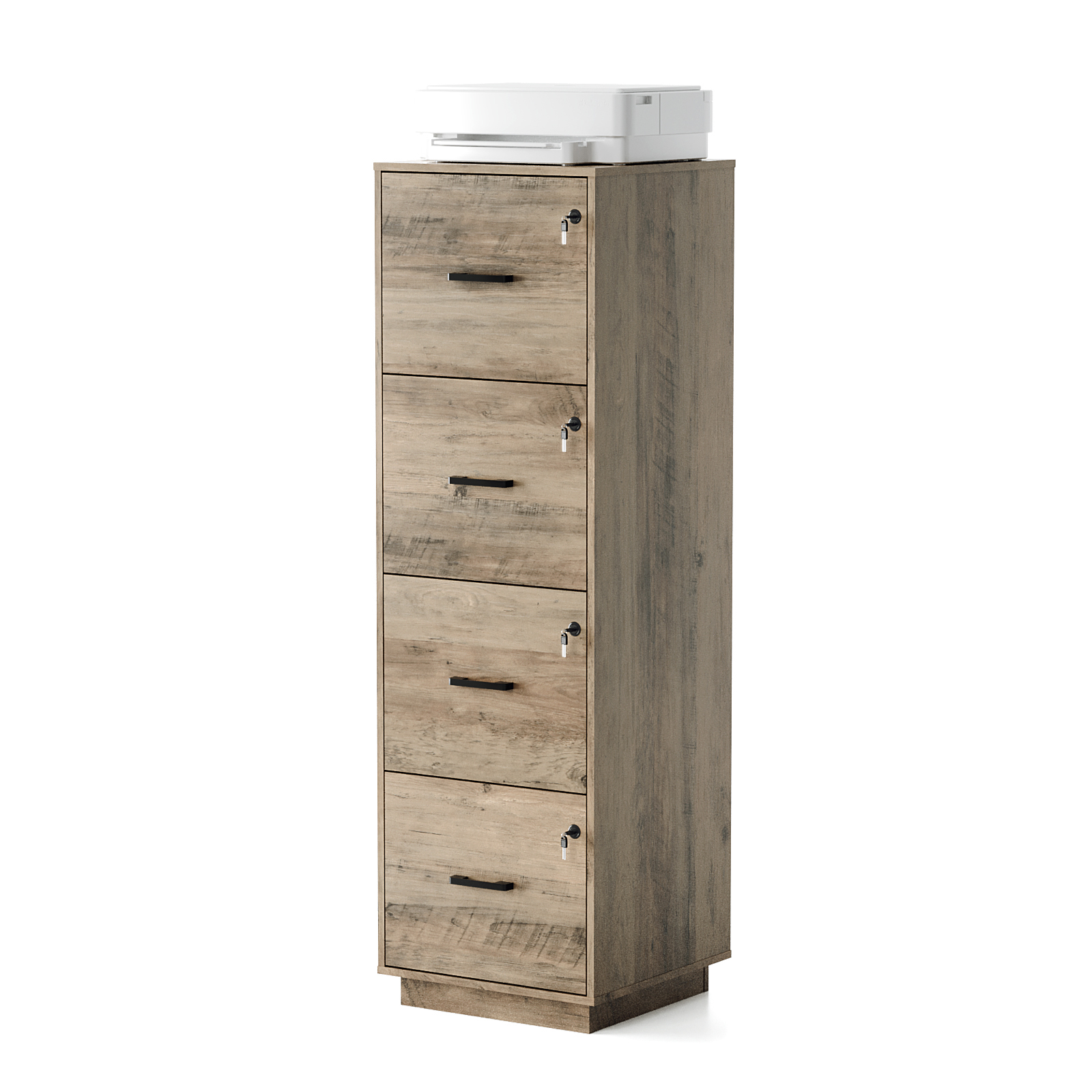 Tall 4-Drawer Filing Cabinet w/ Lockable Drawers Space-Saving Design for Of…