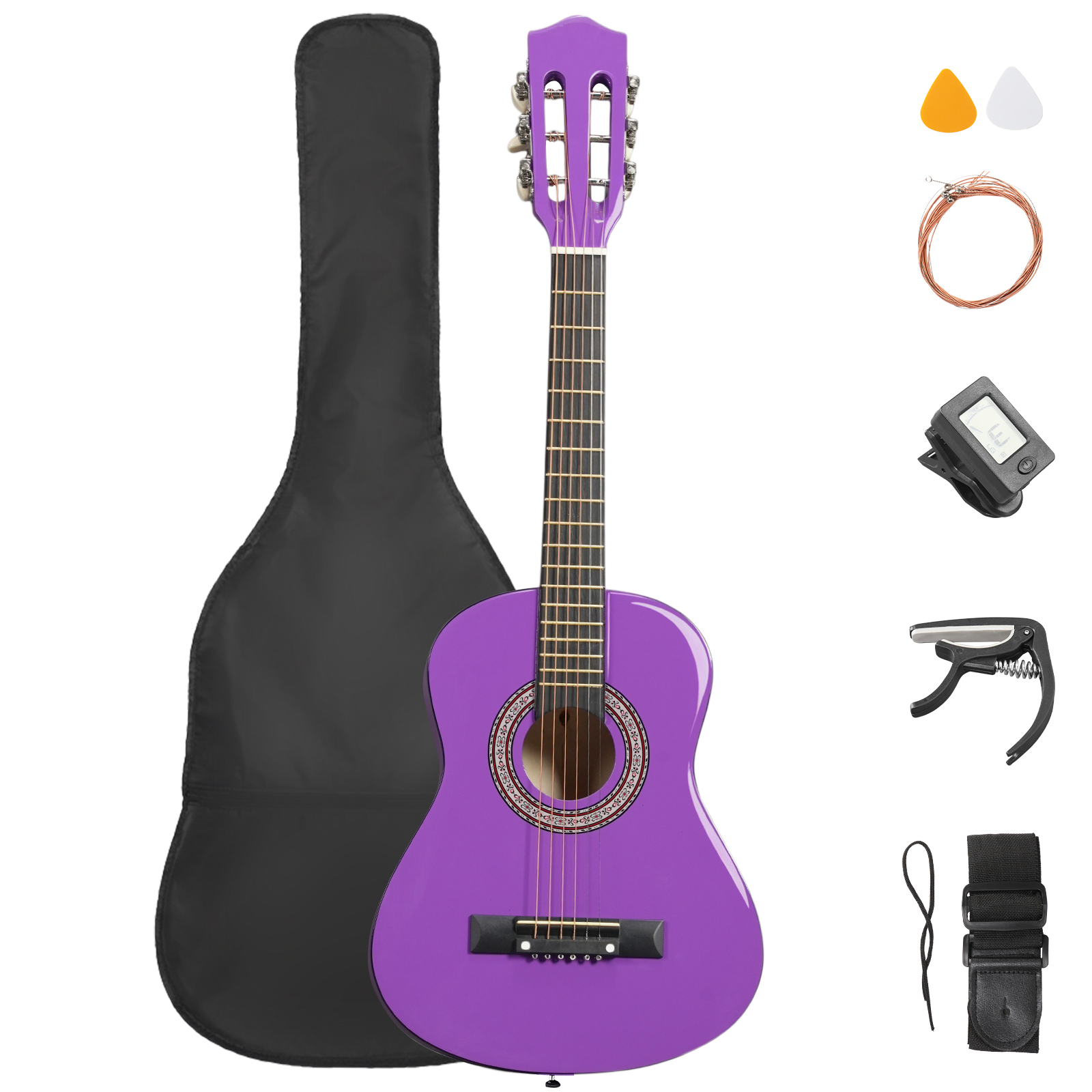 Ktaxon Beginner Acoustic Guitar, Basswood Classical Guitars Full Kit With Bag