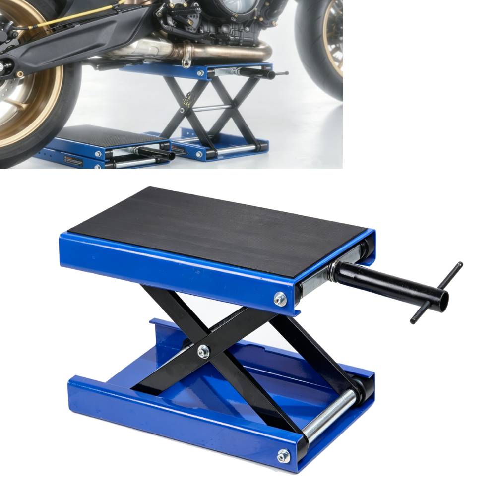 Motorcycle Scissor Jack Lift 1100 lbs Wide Deck Hoist Stand for ATVs Bike Blue