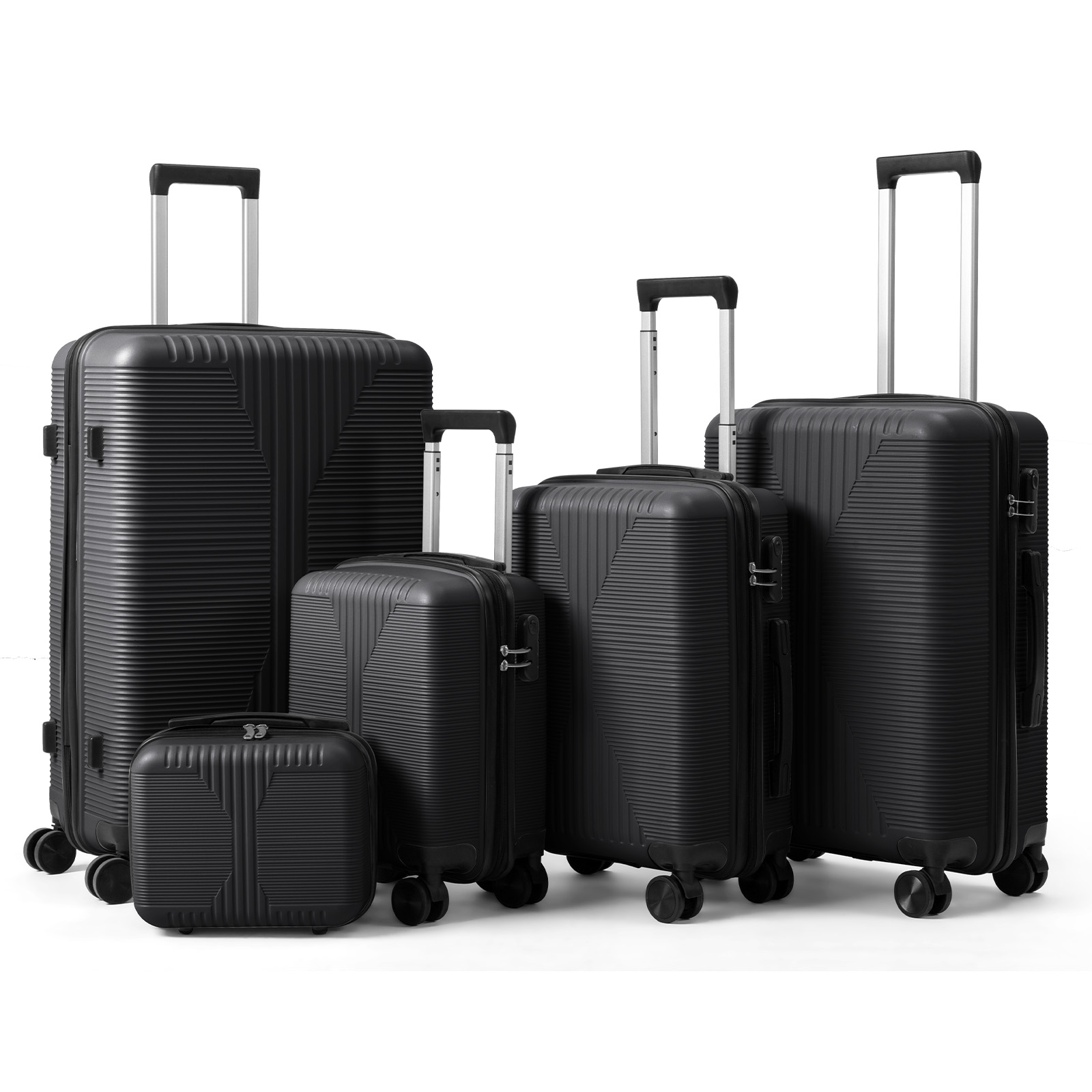 5 Piece Carry On PP Hardside Luggage Set Built-in Lock for Travel Business