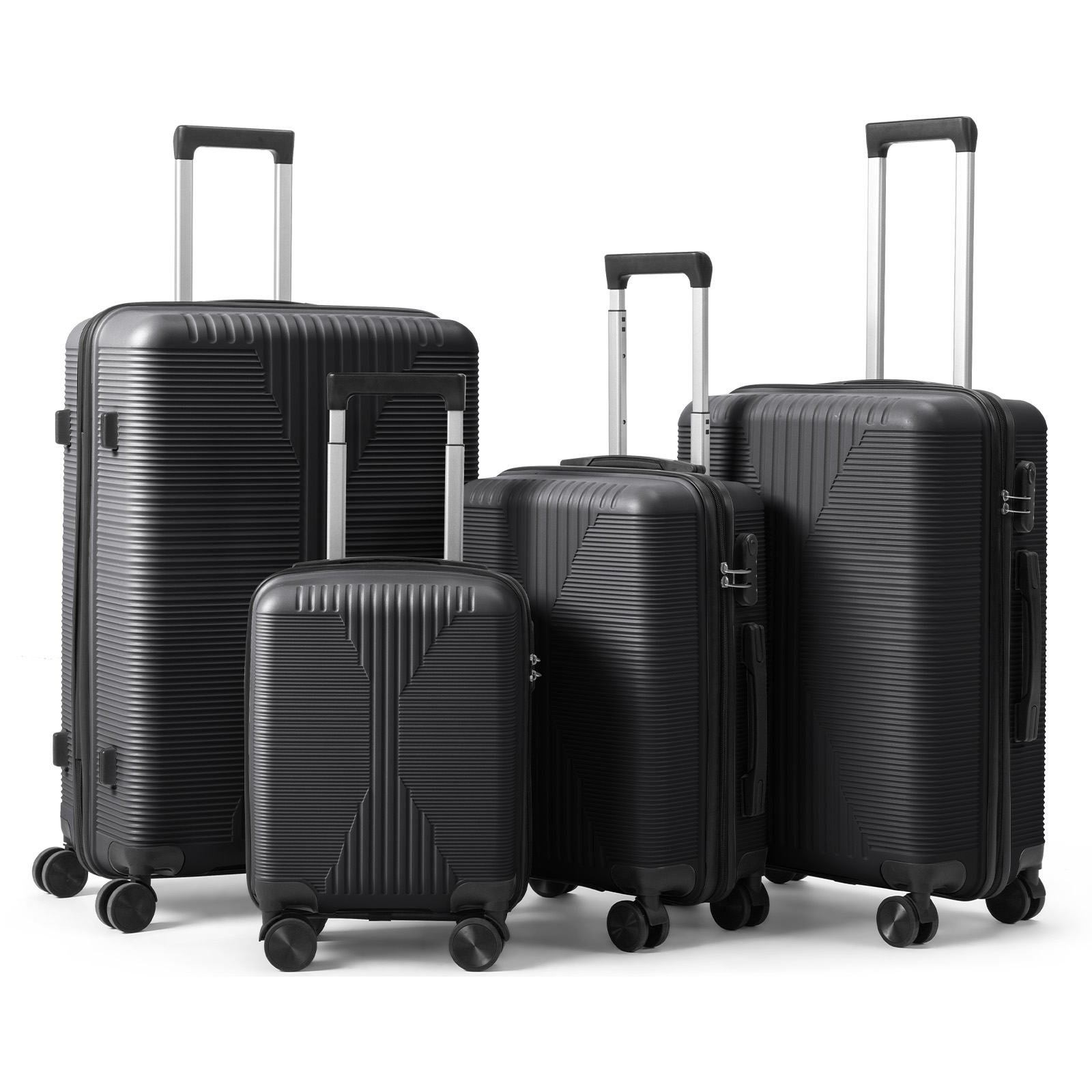 4 Piece Carry On PP Luggage Case Set Spinner Wheels Built-in Lock for Travel