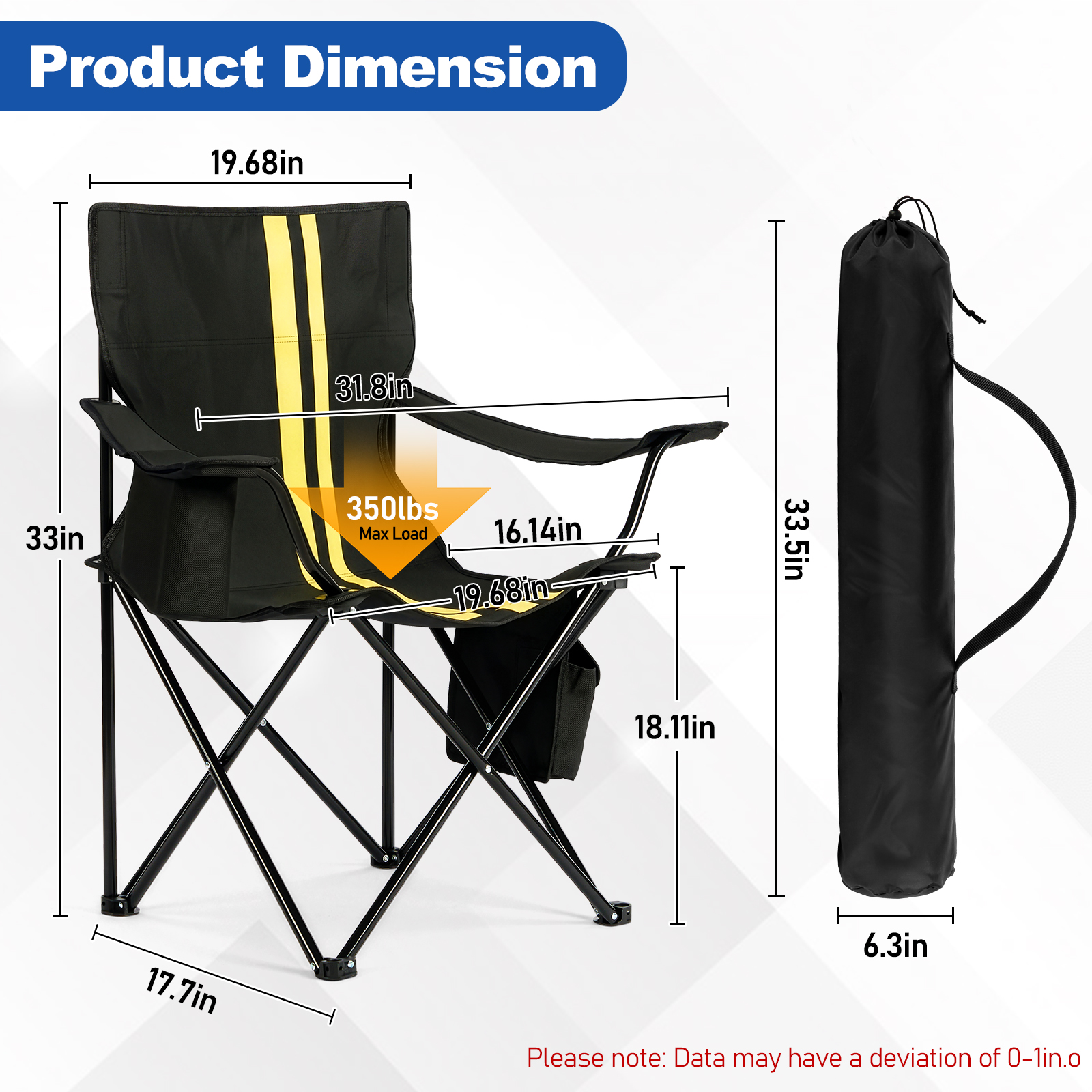 1PC Portable Camping Chair Heavy Duty, Folding Chair for Indoor Outdoor Camping