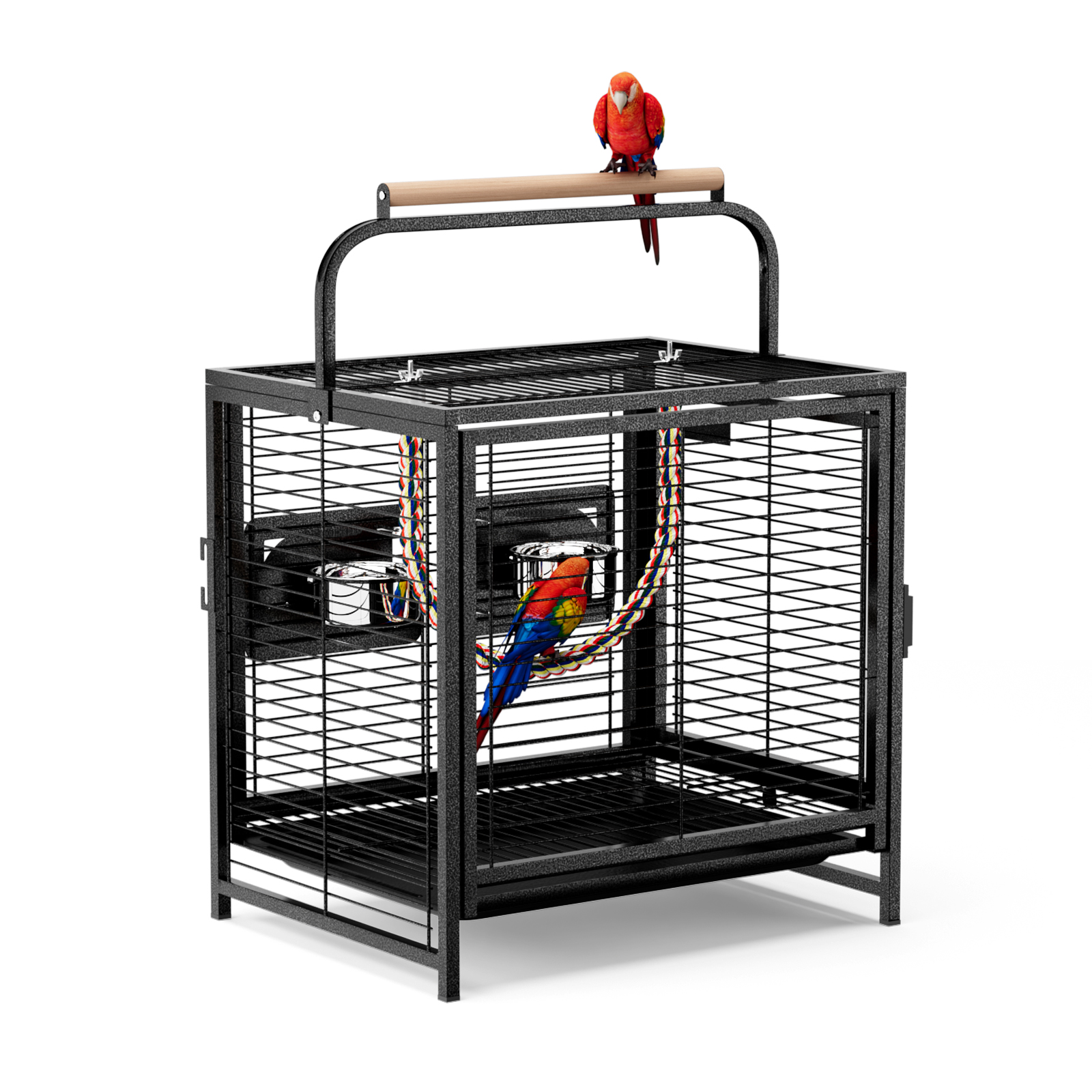 Bird Cage 25in Travel Carrier, Cage with Handle for Parrot Lovebirds In/Outdoor