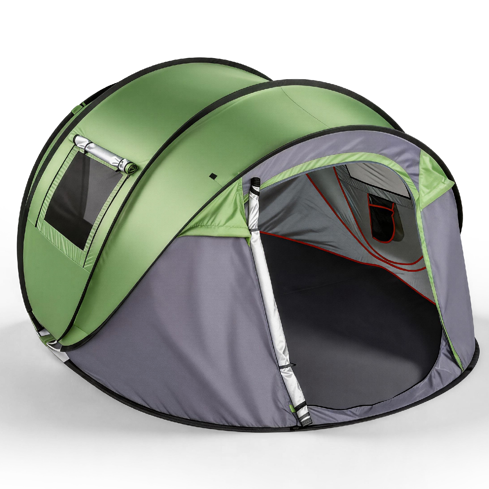 Camping Tent 3-4-Person Easy Pop Up Tent with Door, Carrying Bag for Outdoor