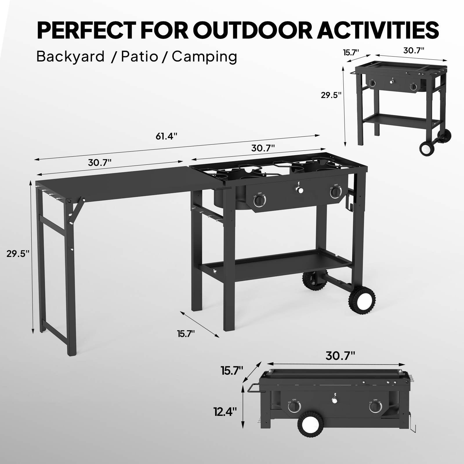 Folable Portable Propane Stove 2-3 Burner for Outdoor Camping Cooker Stove Grill