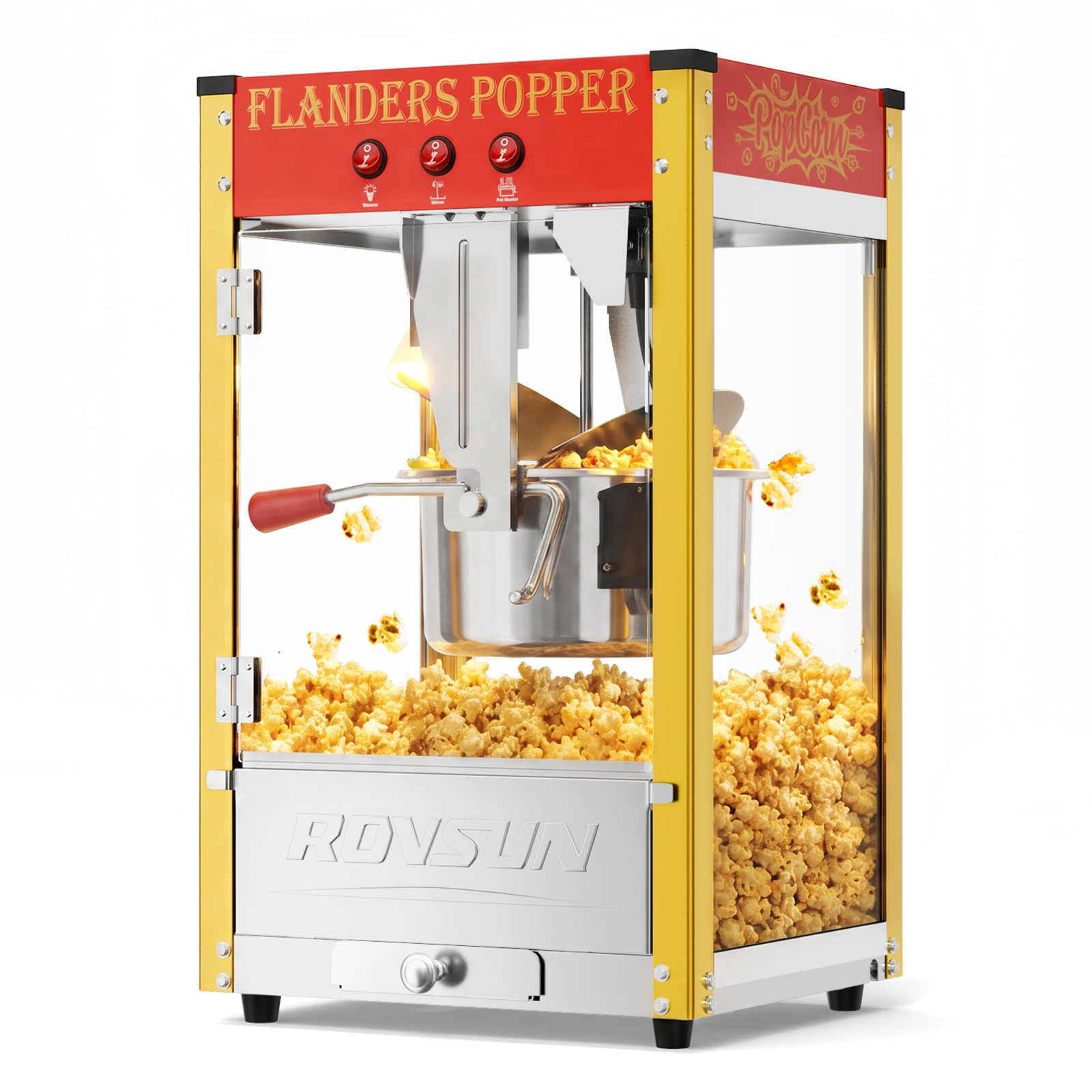 10 oz Popcorn Machine, Vintage Style Popcorn Maker Machine Stainless Steel 800W