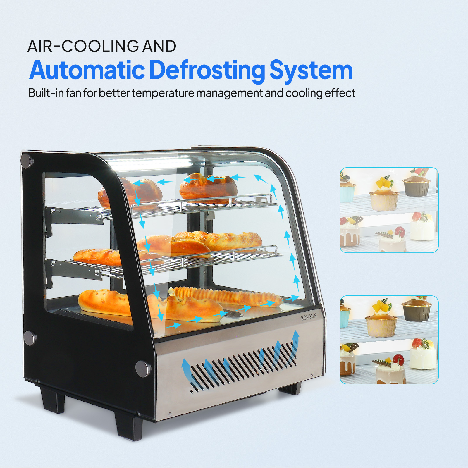 Countertop Refrigerated Display Case Commercial Refrigerator 3.7 Cu.Ft/4.2 Cu.Ft - Picture 13 of 17