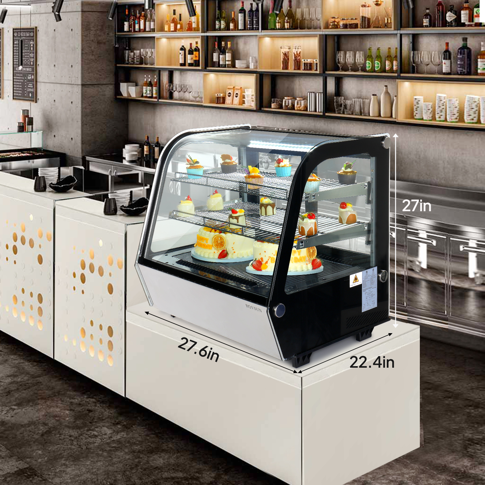 Countertop Refrigerated Display Case Commercial Refrigerator 3.7 Cu.Ft/4.2 Cu.Ft - Picture 9 of 17