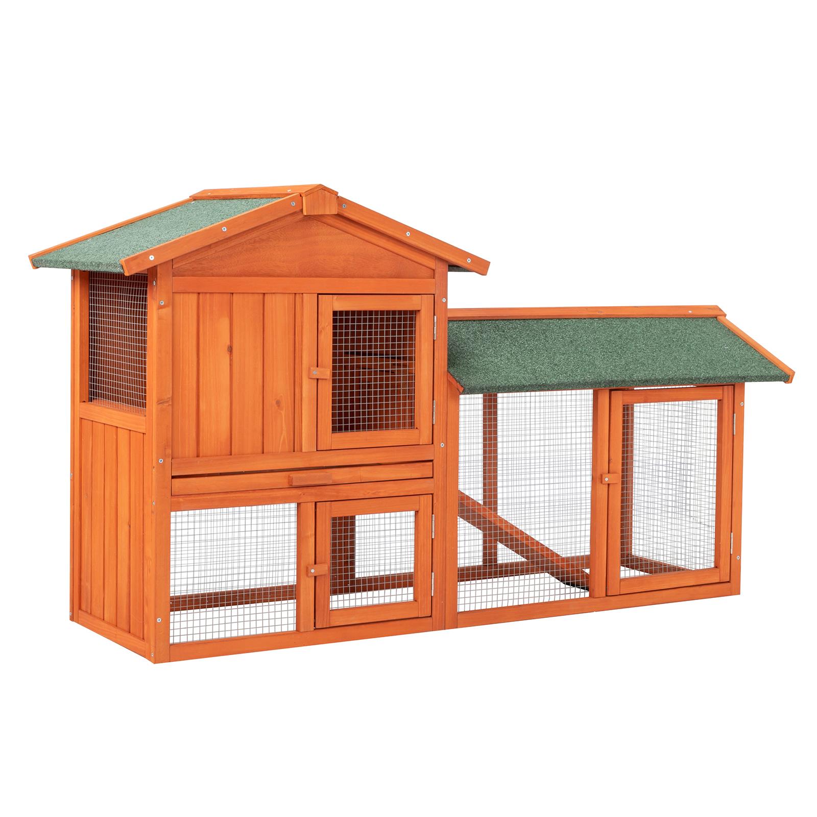 Garden Wood Chicken Coop House Poultry Hutch Pet Cage w/ Nesting Box Backyard
