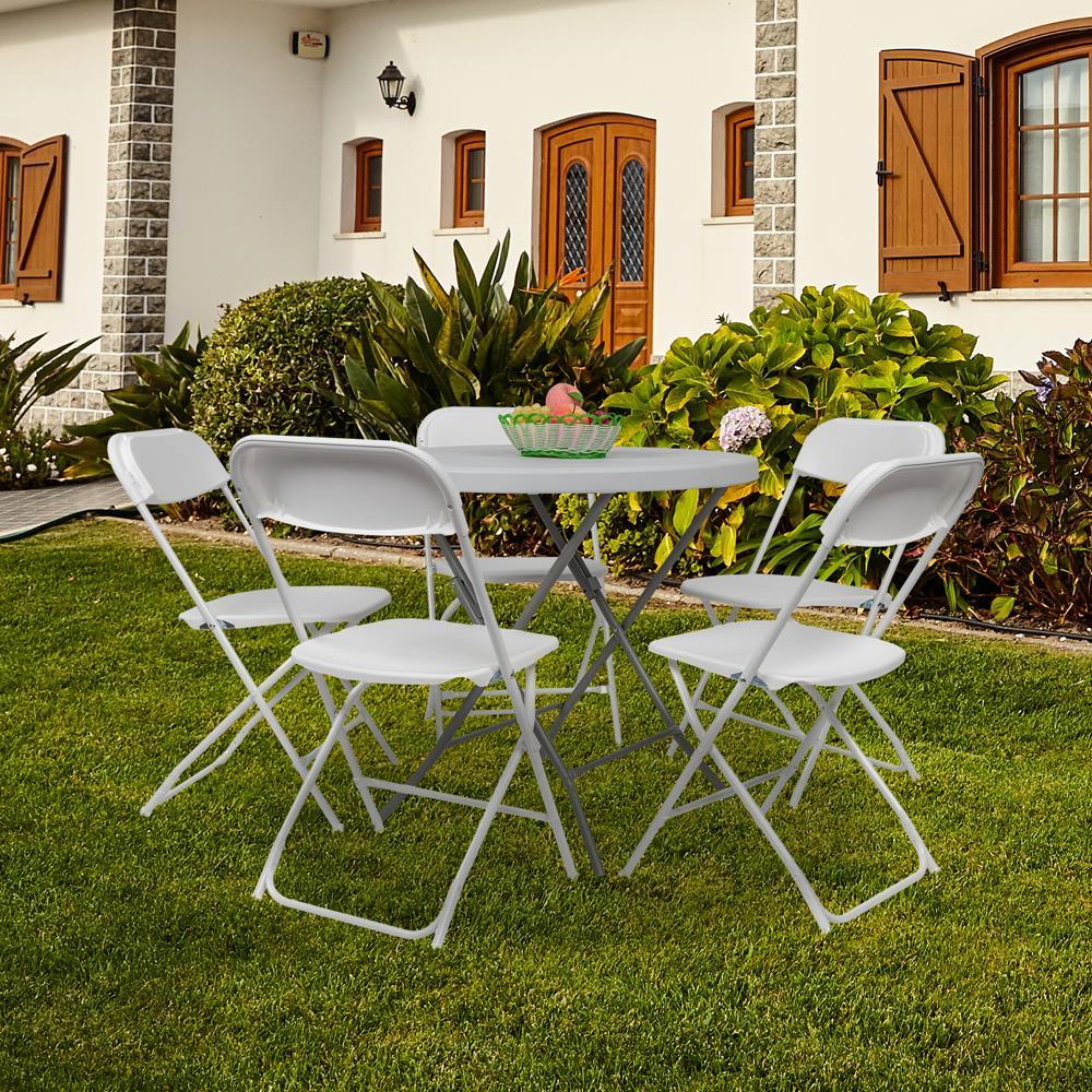 20 Pack Commercial White Plastic Folding Chair Stackable Wedding Picnic Party - Picture 12 of 14