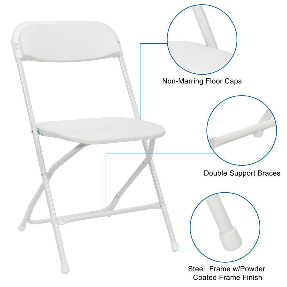 20 PCS Plastic Folding Chairs Commercial Event Wedding Party Meeting Office Seat - Picture 7 of 14