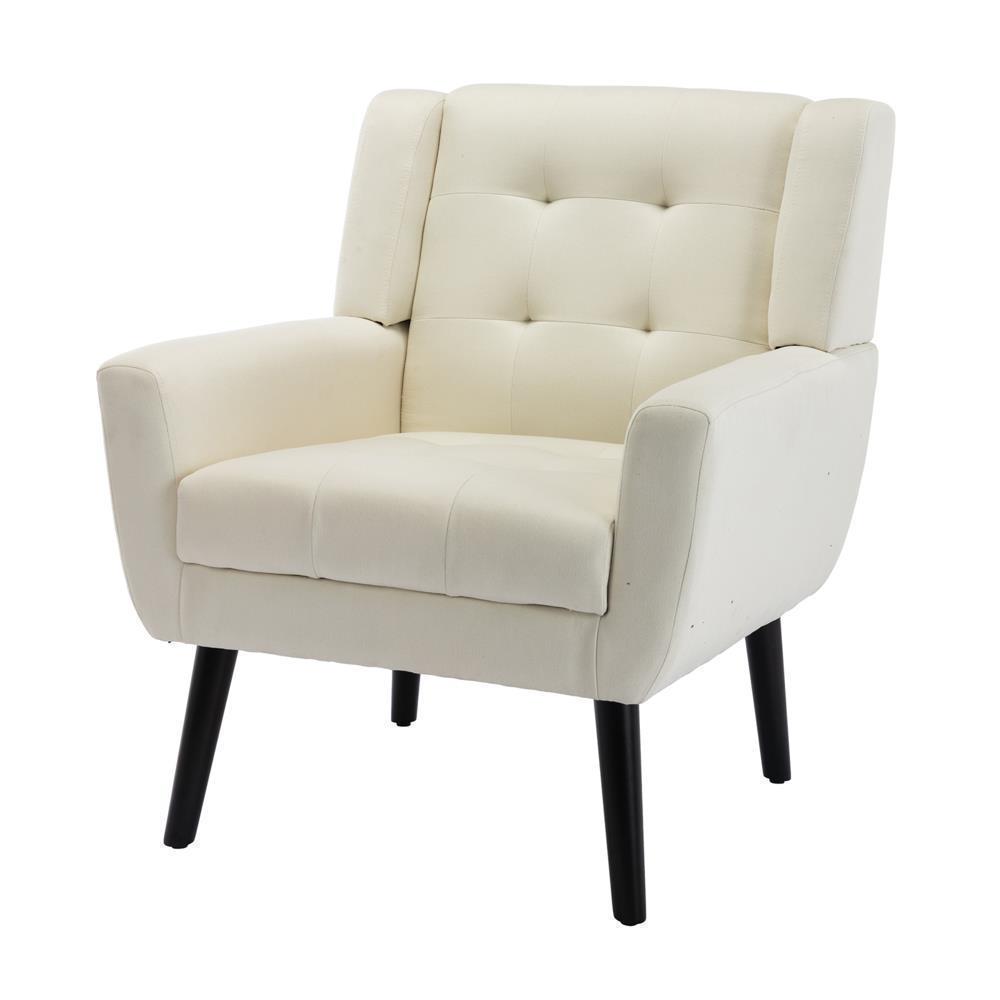 Modern Soft Velvet Upholstered Material Ergonomics Accent Chair with Black Legs