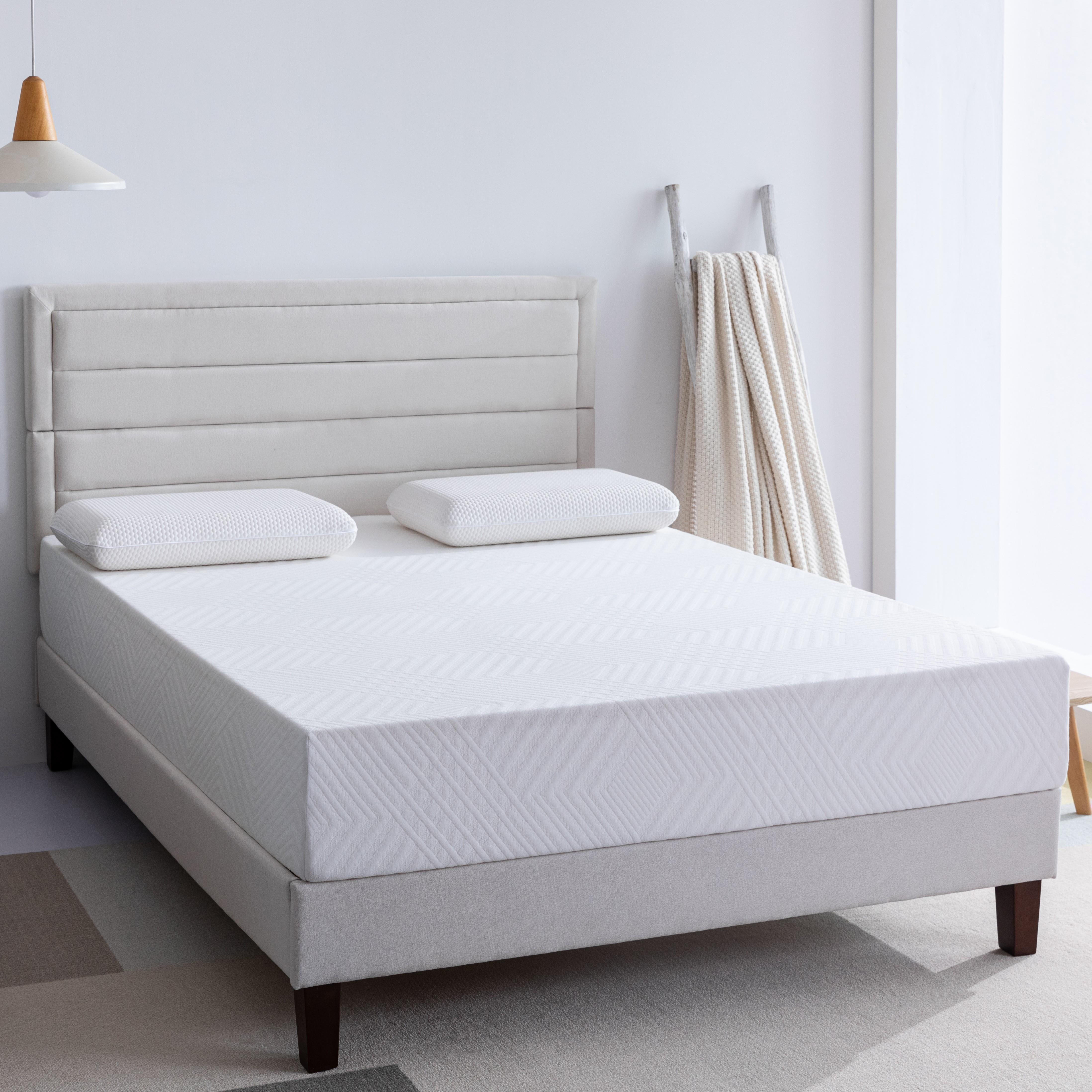 10 Inch Size Optional Green Tea Gel Memory Foam Mattress Medium Firm