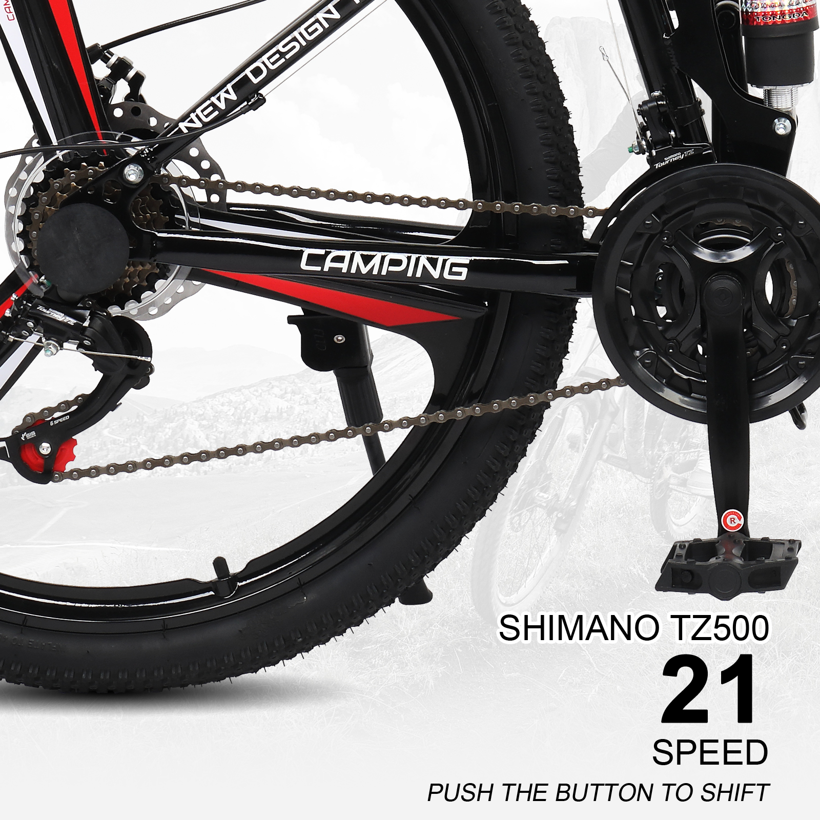 26 Folding Mountain Bike Shimano 21 Speed Bicycle Full Suspension