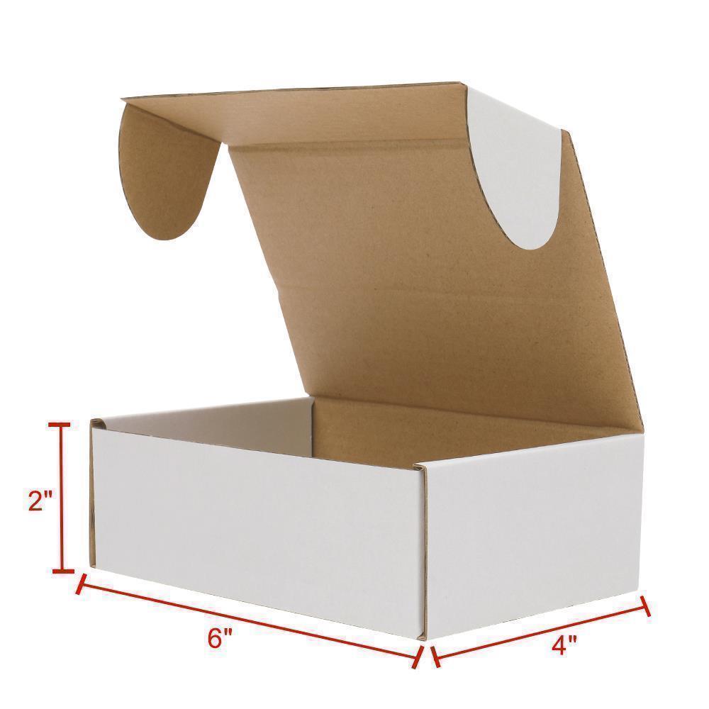 50-2000 6x4x 2 3 4 White Corrugated Shipping Mailer Packing Box Boxes