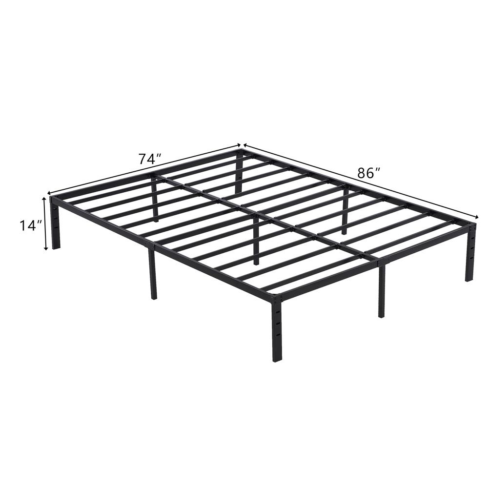 14 Inch Heavy Duty Metal Platform Bed Frames Twin Full Queen King Size Black