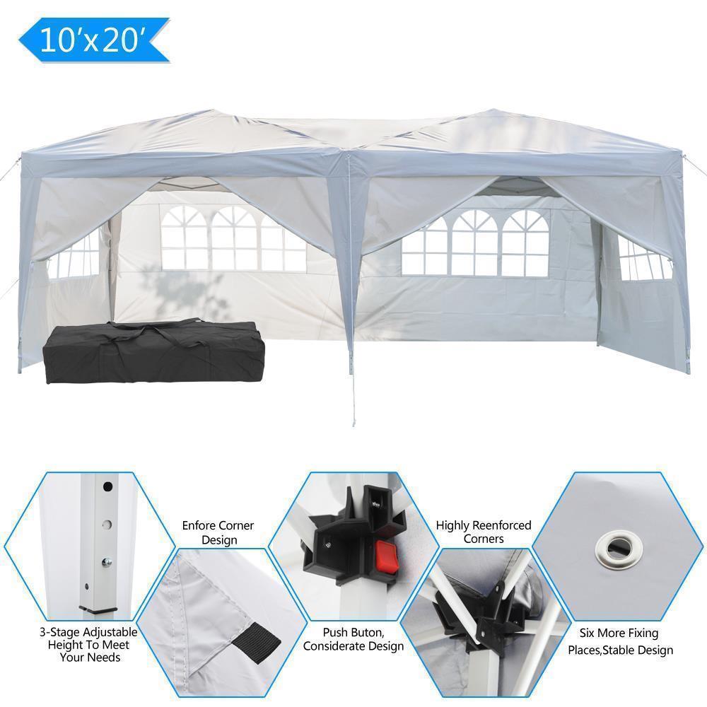 10'x20' Pop Up Canopy Wedding Party Tent Waterproof Gazebo With Sidewalls USA!!