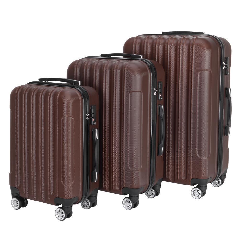 20 24 28" 3pcs Luggage Travel Set Bag ABS Trolley Hard Shell Suitcase w/TSA lock