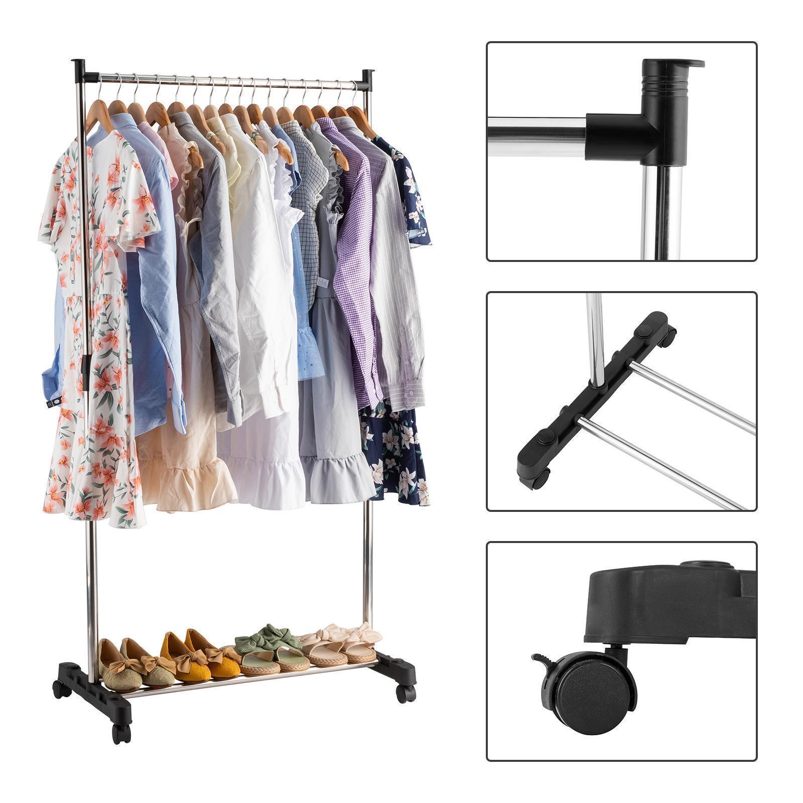 Adjustable Rolling Garment Rack Heavy Duty Clothes Hanger Portable Rack 5 Model