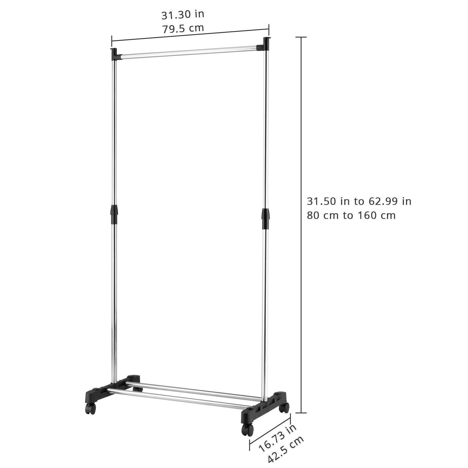 Adjustable Rolling Garment Rack Heavy Duty Clothes Hanger Portable Rack 5 Model