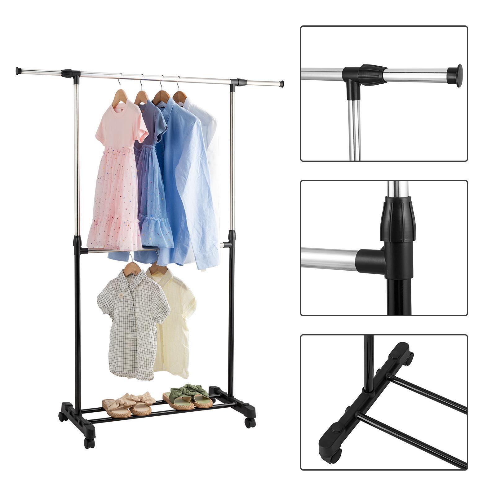 Adjustable Rolling Garment Rack Heavy Duty Clothes Hanger Portable Rack 5 Model