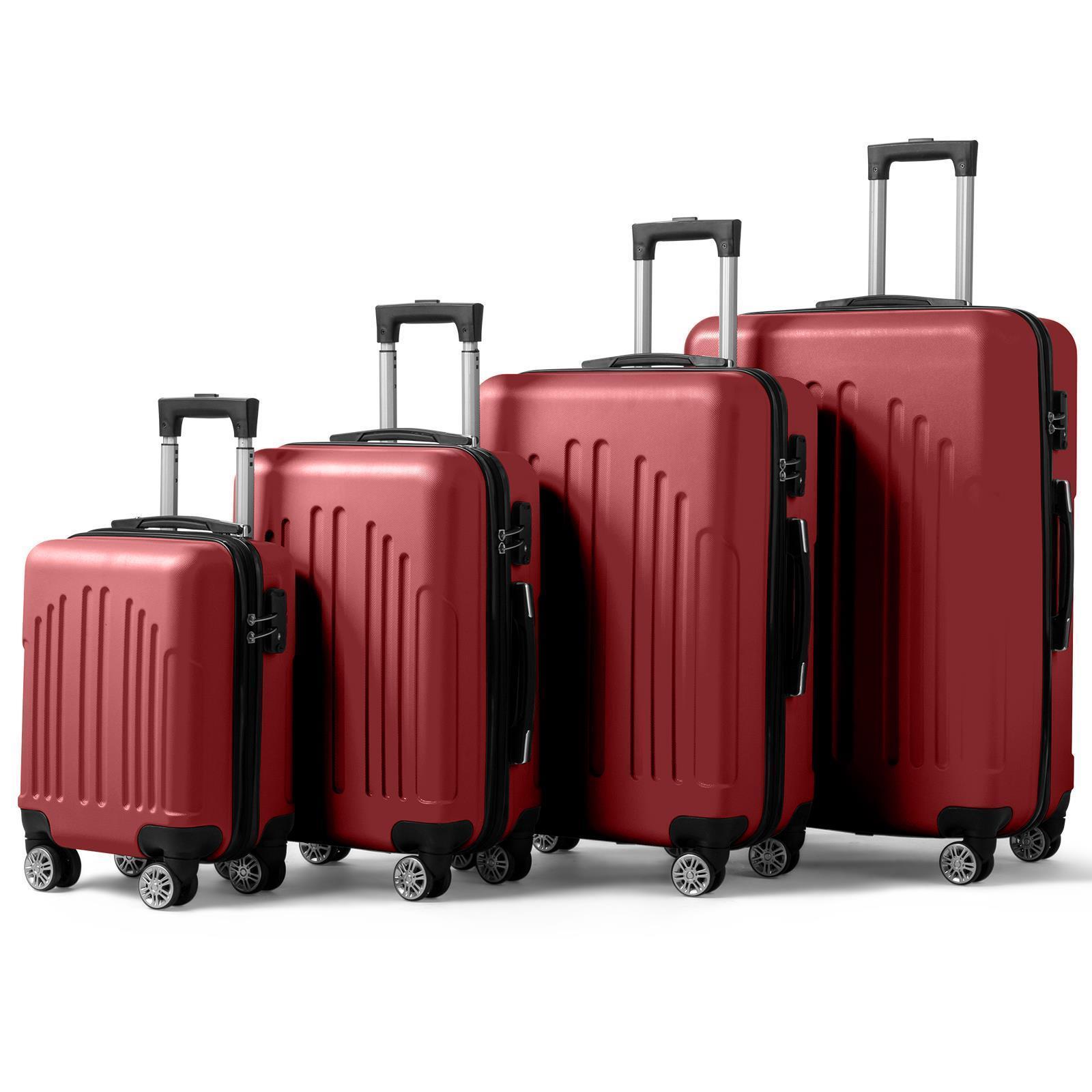 16"/20"/24"/28" Trolley Case 4-Piece Hardside Spinner Luggage Suitcase Set w/TSA