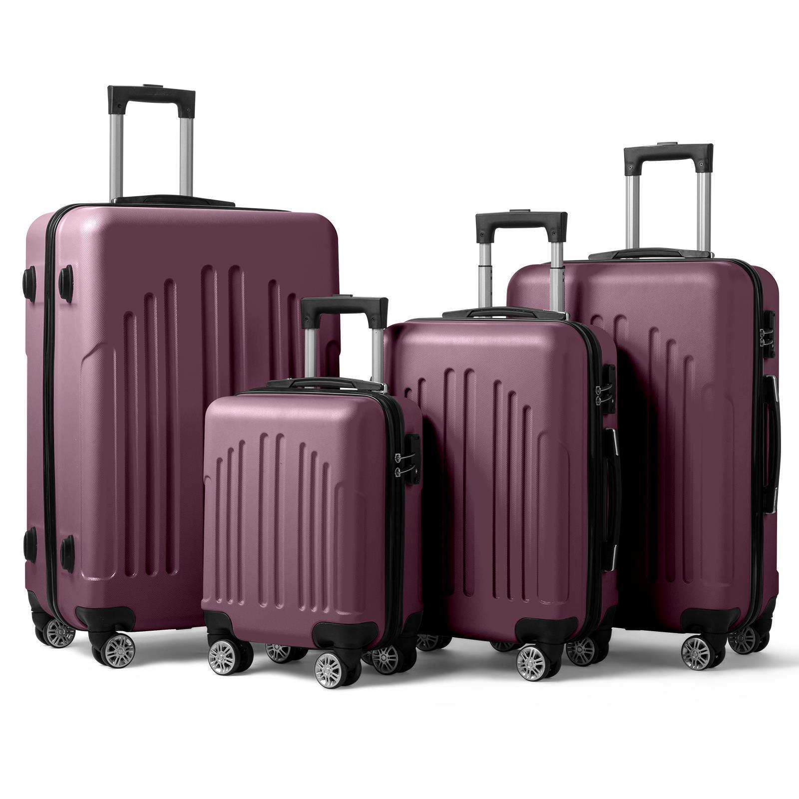 16"/20"/24"/28" Trolley Case 4-Piece Hardside Spinner Luggage Suitcase Set w/TSA