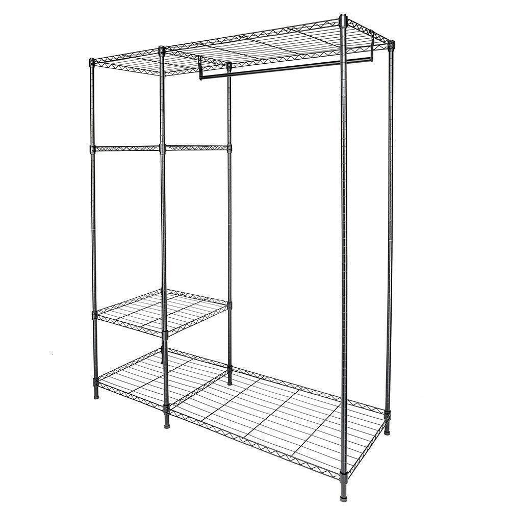 Closet System Storage Organizer Garment Rack Clothes Hanger Dry Shelf Heavy Duty