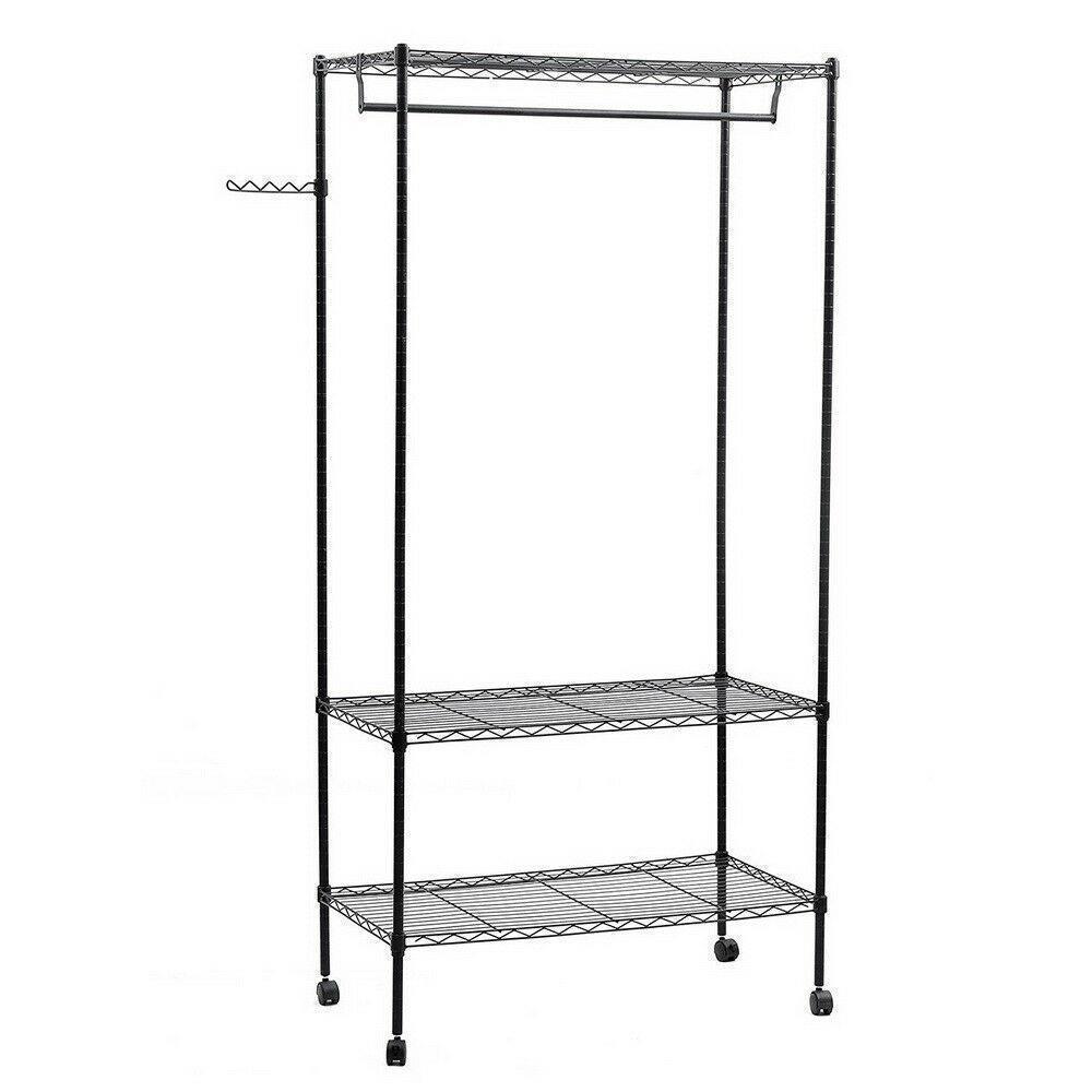 Closet System Storage Organizer Garment Rack Clothes Hanger Dry Shelf Heavy Duty