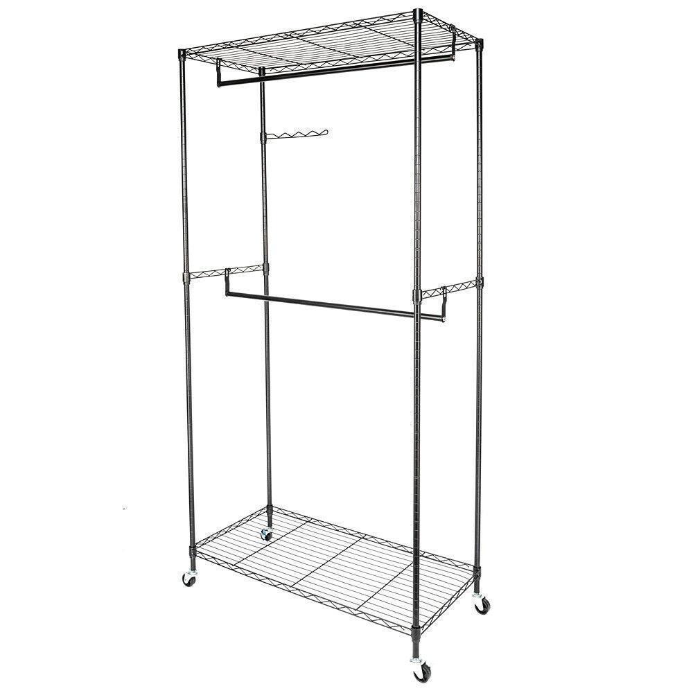 Closet System Storage Organizer Garment Rack Clothes Hanger Dry Shelf Heavy Duty