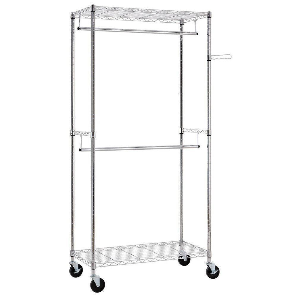 Closet System Storage Organizer Garment Rack Clothes Hanger Dry Shelf Heavy Duty