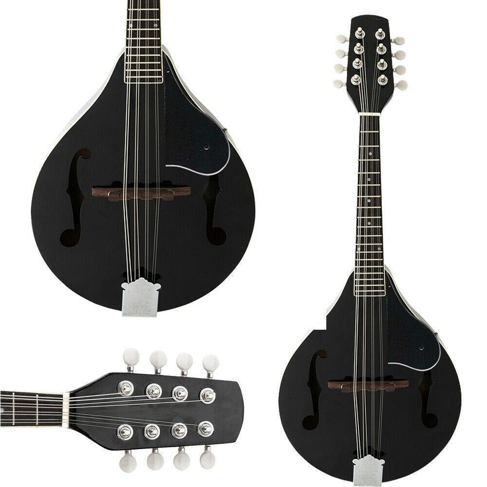 Color:Black:New High Quality 8 Strings Elegant Cambered Wood Acoustic Mandolin Black/Sunset