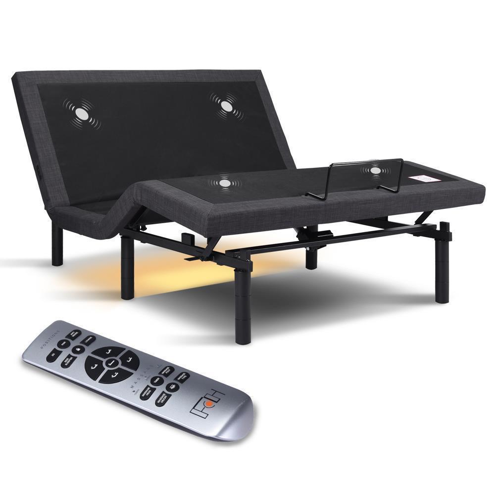 Electric Adjustable Massage Bed Frame with Remote Control USB Port and LED Light