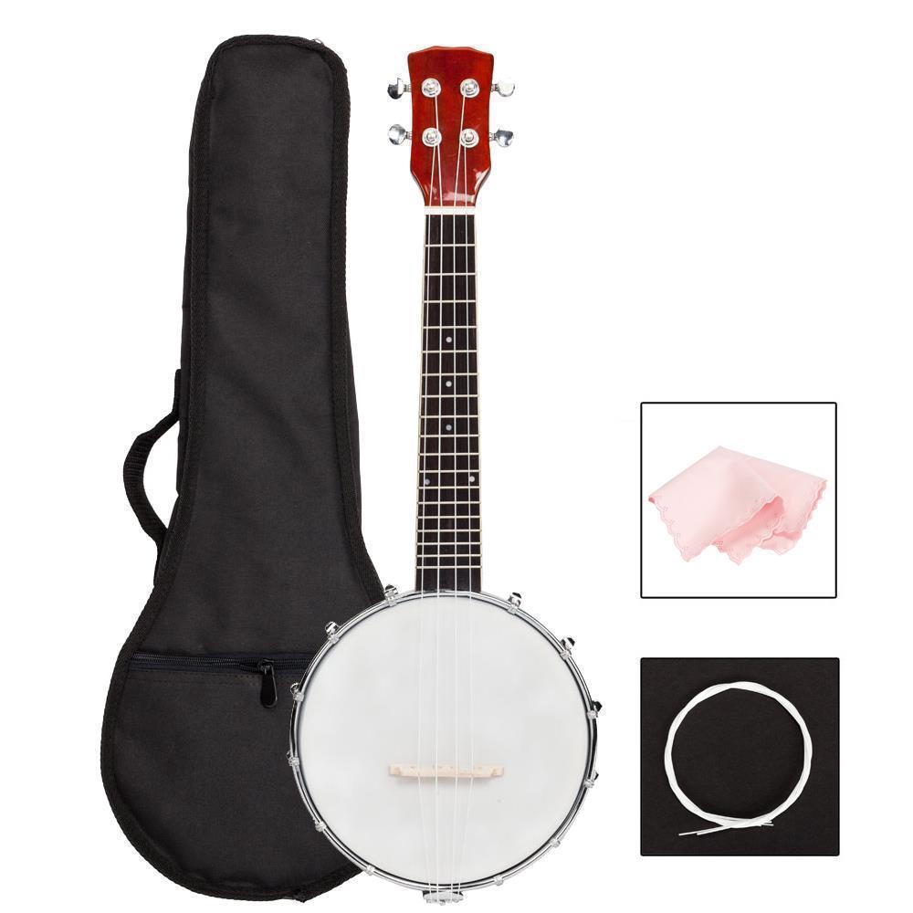 Style:4-String +Bag:New 4/5/6 String Banjo High Quality with Closed Back Brackets Head & Maple Neck