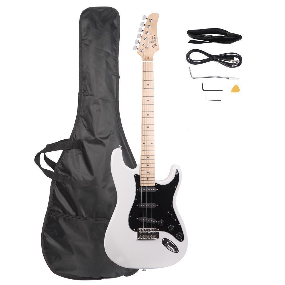 Color:White:New 8 Colors School Band Right Handed GST Electric Guitar w/Bag & Accessories