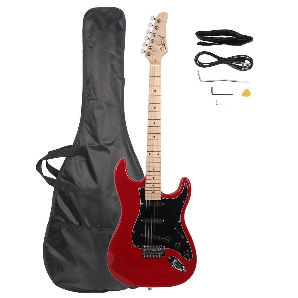 Color:Red:New 8 Colors School Band Right Handed GST Electric Guitar w/Bag & Accessories