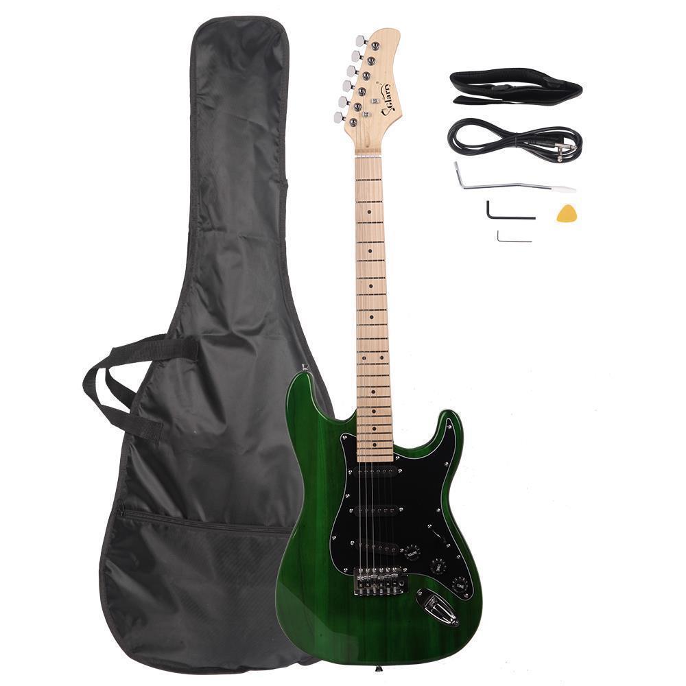 Color:Green:New 8 Colors School Band Right Handed GST Electric Guitar w/Bag & Accessories