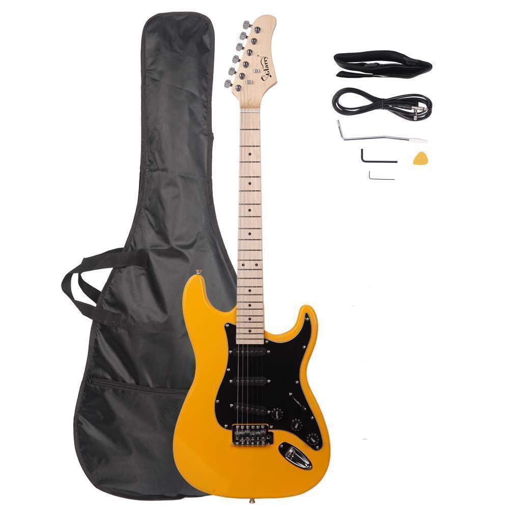 Color:Yellow:New 8 Colors School Band Right Handed GST Electric Guitar w/Bag & Accessories