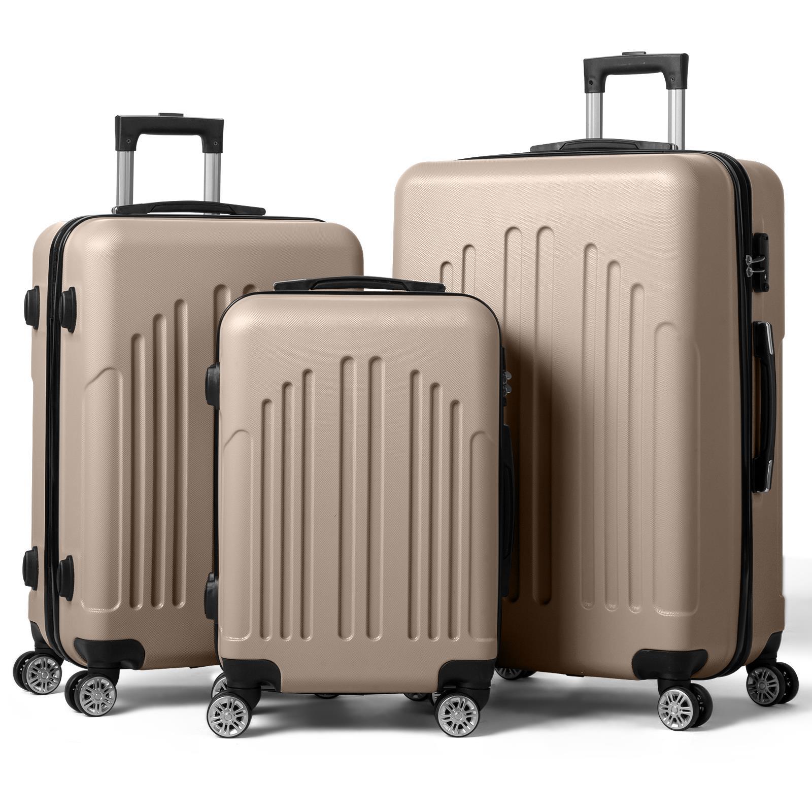 20" 24" 28" 3 Piece Luggage Sets Hardside Suitcase Sets with Wheels TSA Lock - Picture 23 of 25