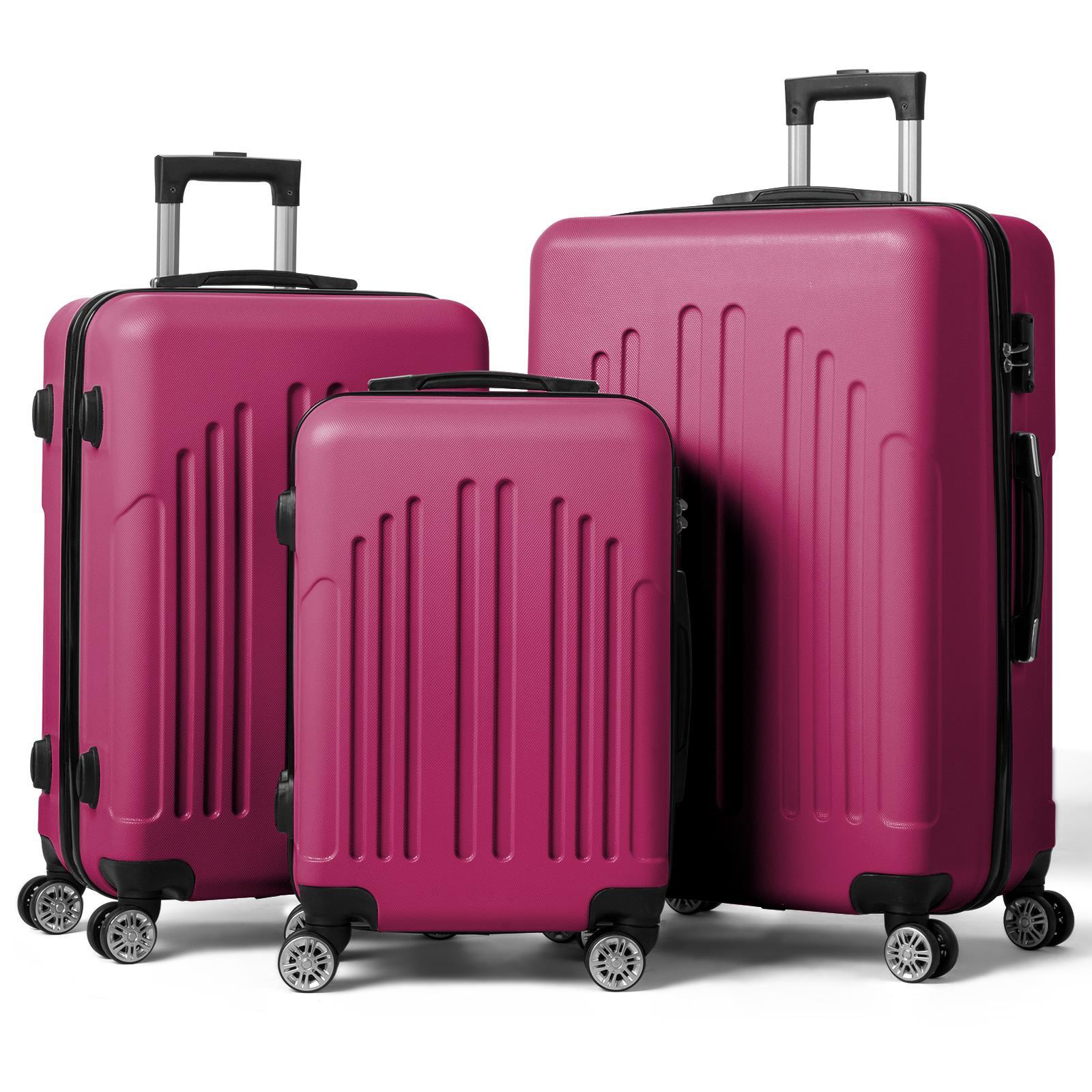 20" 24" 28" 3 Piece Luggage Sets Hardside Suitcase Sets with Wheels TSA Lock - Picture 21 of 25